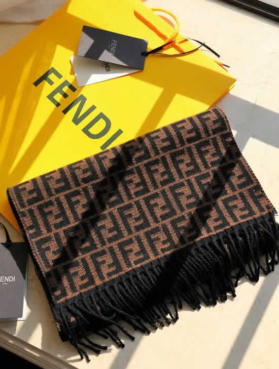 New Luxury Brand Women Fake Fendi Cashmere Scarf Spring Summer Shawls and Wrap Female 01